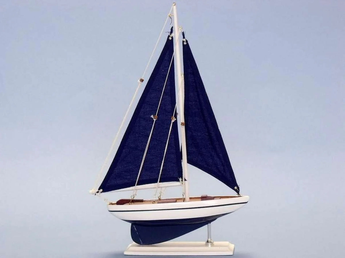 Decorative Ships Handcrafted 17 Sailor Sail Sails Blue Pacific Boat - in. Model