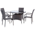 Northlight Set Brown Venice 5-Piece Dining Resin Patio exterior Wicker Woven