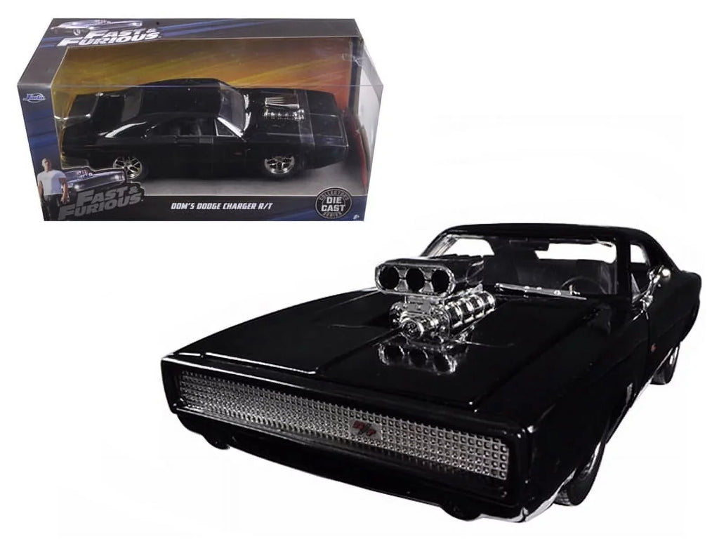 "Fast 1/24 by Dom's Movie Black & Charger 7" 1970 R/T (2015) Dodge Car Model Jada Furious Diecast