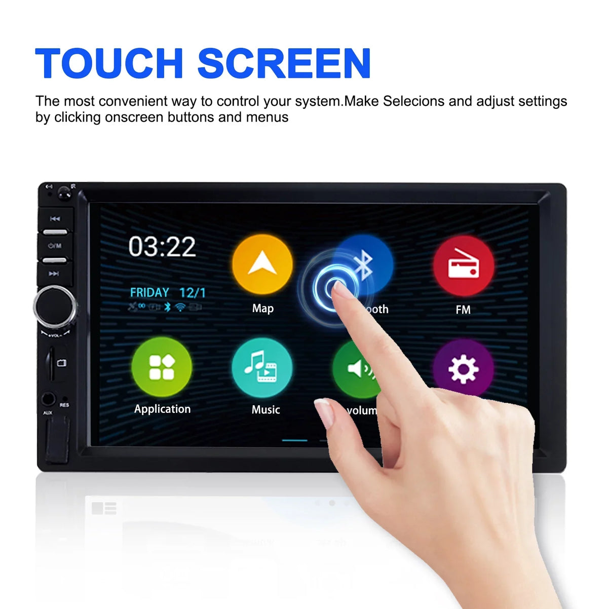 Stereo Mirror Car Din Radio Car Calling Camera Link/USB/SD/AUX, with Car Backup Free Hands Radio Receiver Bluetooth Audio Screen Radio Support 7" Double Touch -