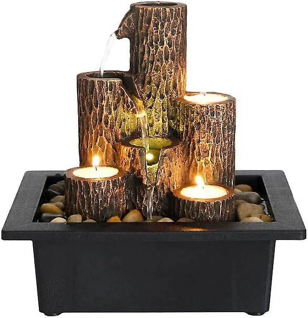 Function Lights Waterfall Tabletop With Warm Fountain Color Led