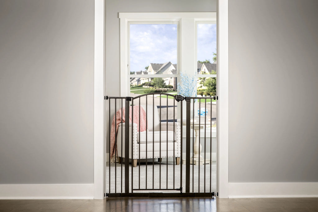 Regalo 6 Décor Arched Tall 24 Age to Gate, Months, Baby Extra Safety Bronze Baby Group Gate