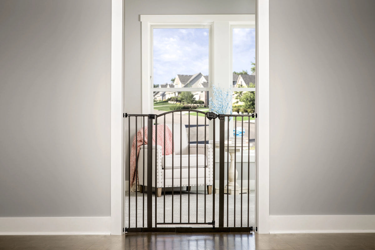 Regalo 6 Décor Arched Tall 24 Age to Gate, Months, Baby Extra Safety Bronze Baby Group Gate