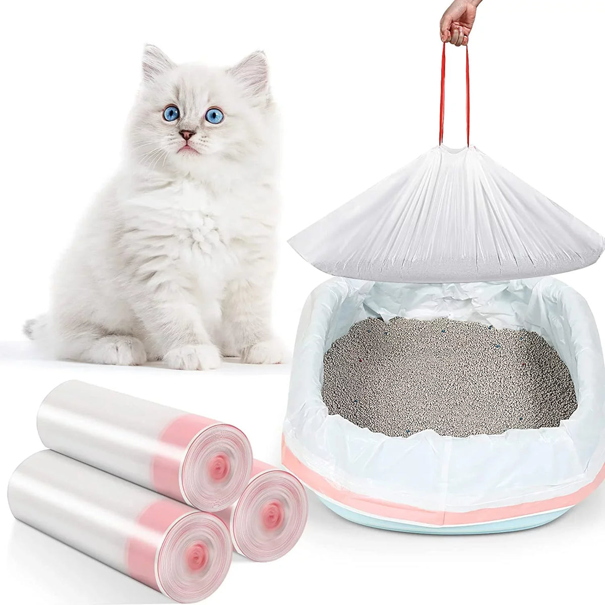 Cat Liners Heavy Litter Litter Box Home Litter Thick Litter Kitty 30-Count 31 Duty Kitty Liners in Times With Large Cat 18 Litter Bags x Liners Bags Drawstring Cat Pan Box Box