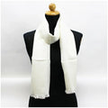 Salvatore Ferragamo (Good) Gancini wool rank silk stole white x SALVATORE ladies AB pattern Pre-Owned FERRAGAMO