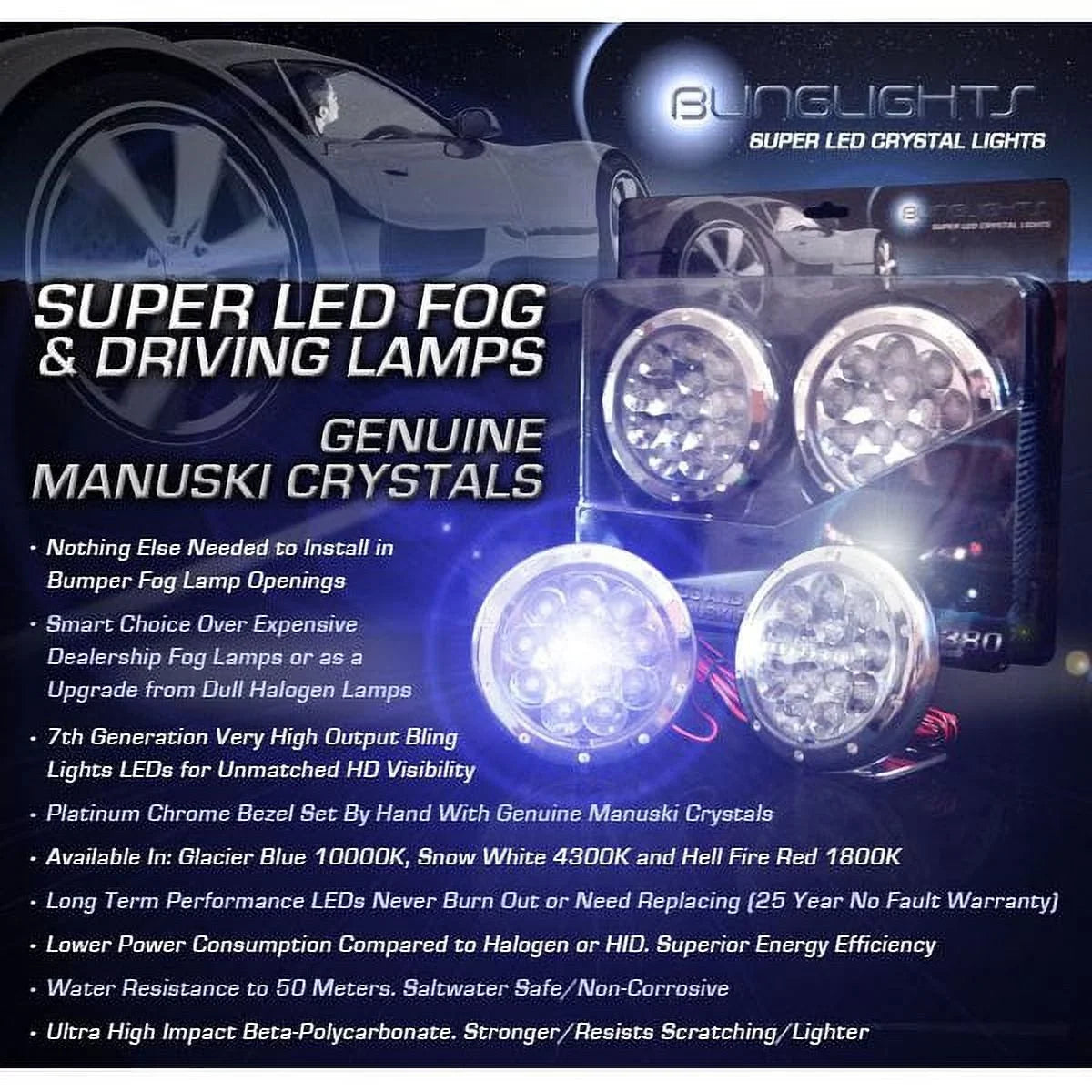280 SLK R171 SLK280 Kit 2008 LED 2009 2006 Lights For 2007 Lamps Foglamps Fog 2005 Driving