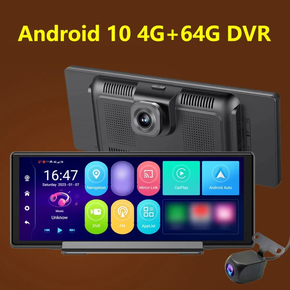 Walmeck Inch 10.0 Navigation DVR Camera Android Dashcam Car Dual 10.26 GPS