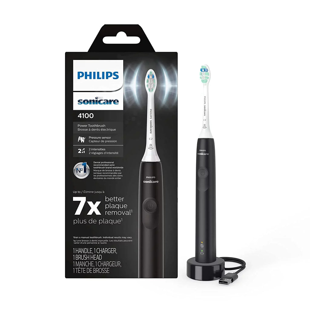 Sensor, Black Electric Sonicare 4100 Toothbrush Rechargeable Philips Pressure Power with Toothbrush,