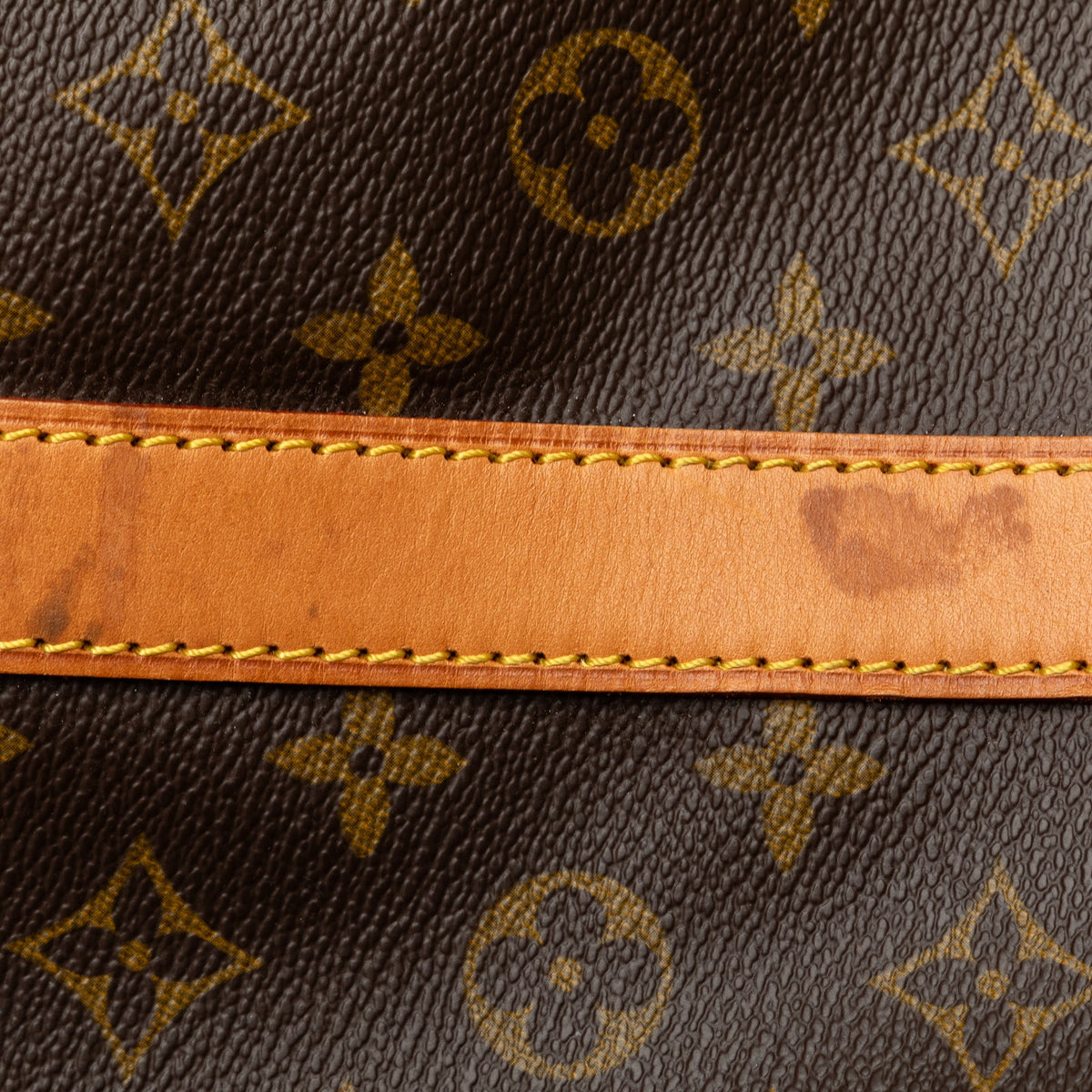 Monogram Authenticated Brown Pre-Owned Bandouliere WeekenderBag Travel 60 Keepall Bag (Good) Unisex Canvas