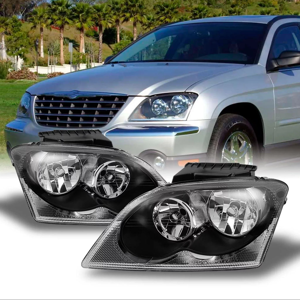 Left Replacement SUV Front For Pair Chrysler Right Pacifica AKKON + Black Lamps Headlights - Headlamp Bezel
