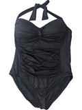 Womens Swimming White One Liz Top Suit Piece Halter Black Claiborne
