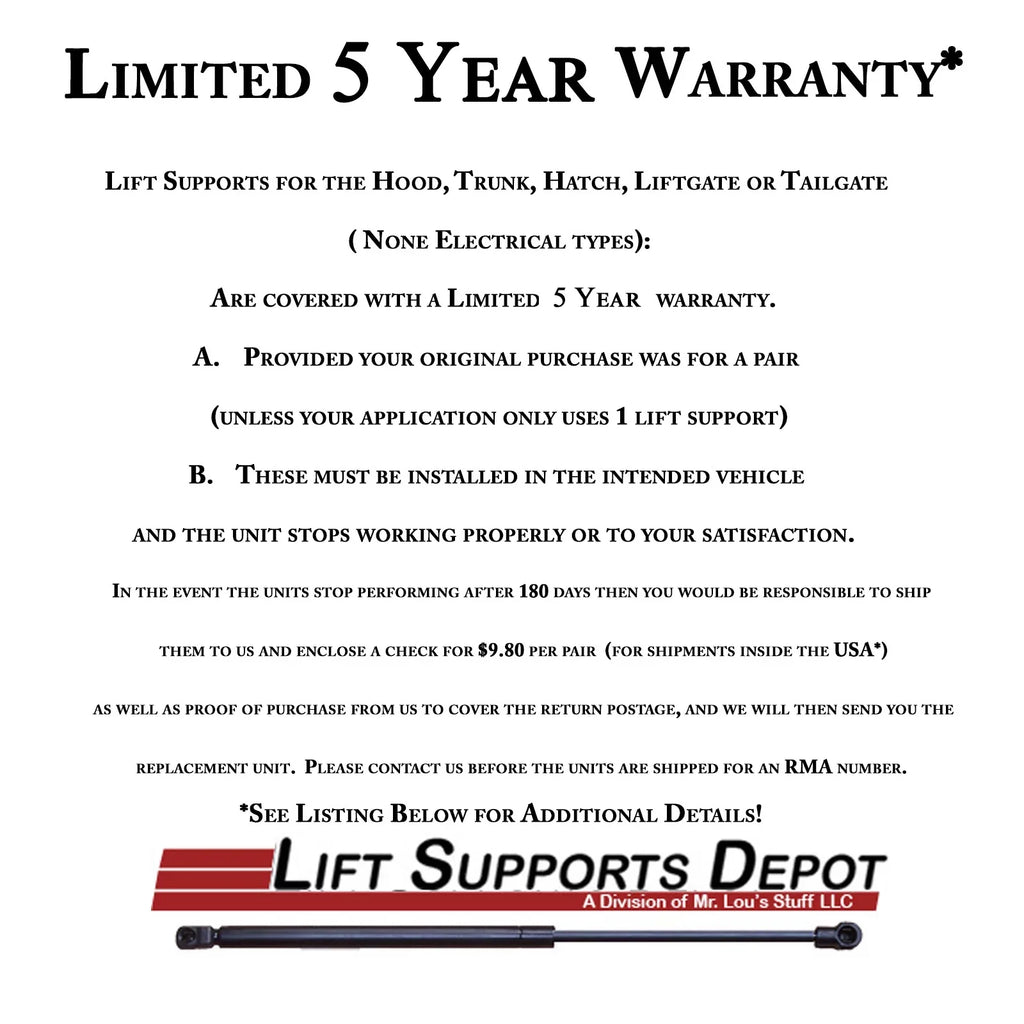 Qty Trunk select: Lift Strong 1994-2004 Mustang 6803 Fits Made Arm 2 94 to Spoiler Fits 04 Supports by with MUSTANG