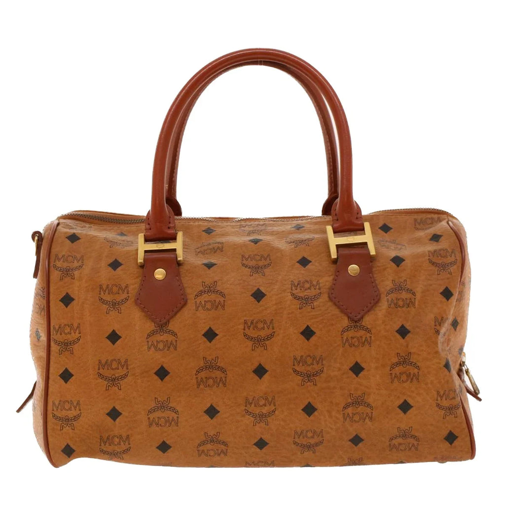 Bag Travel Canvas Visetos Brown MCM (Pre-Owned)