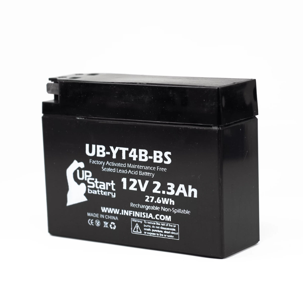 UpStart Replacement 400CC 2.3Ah, 2006 Factory UB-YT4B-BS - Battery 2-Pack 12V, SR400 Motorcycle Activated, Battery Free, Maintenance Yamaha