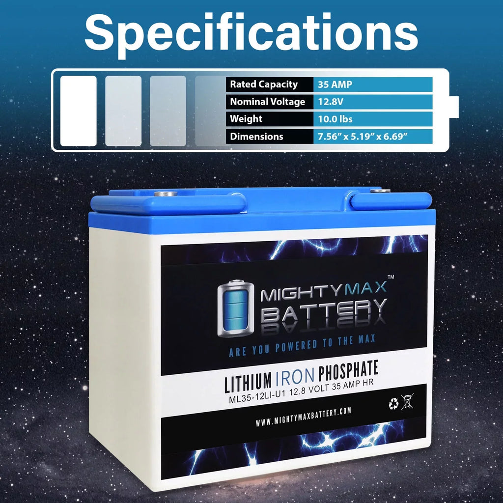 35AH for Titan Wheelchair Lithium PWR Replacement 12V U1 Motorized Battery