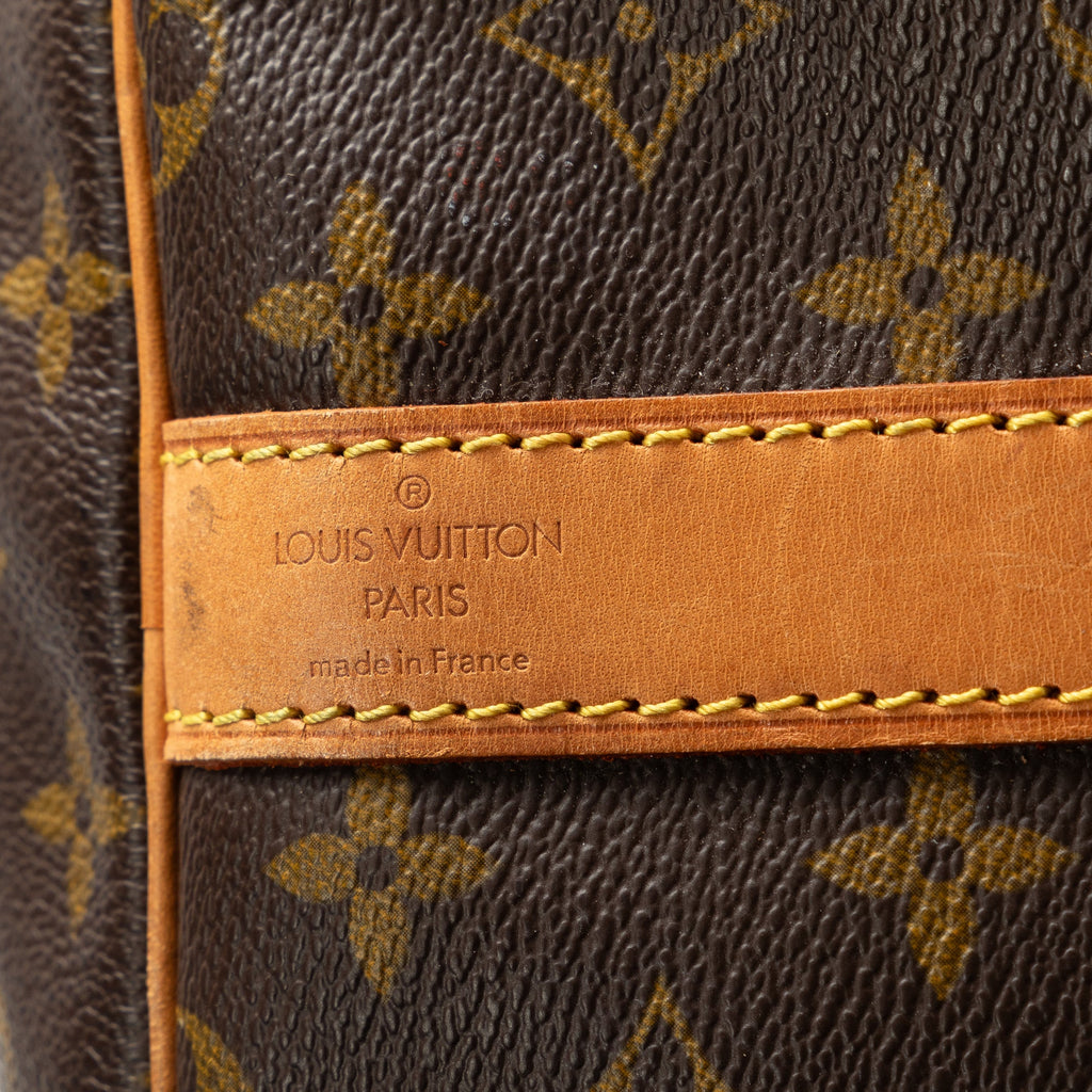 Monogram Authenticated Brown Pre-Owned Bandouliere WeekenderBag Travel 60 Keepall Bag (Good) Unisex Canvas