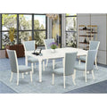 Table Dover Set & 6 Linen - of White Blue, Set Baby Kitchen