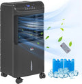 Timer, Oscillating, Display, 3-In-1 Black Cooler, for Fan Humidifier Air Cooling Tank Evaporative with liquid Bedroom, liquid Remote, Mobile LED Home HOMCOM Office, Unit 32" Ice 3.2gal Conditioner