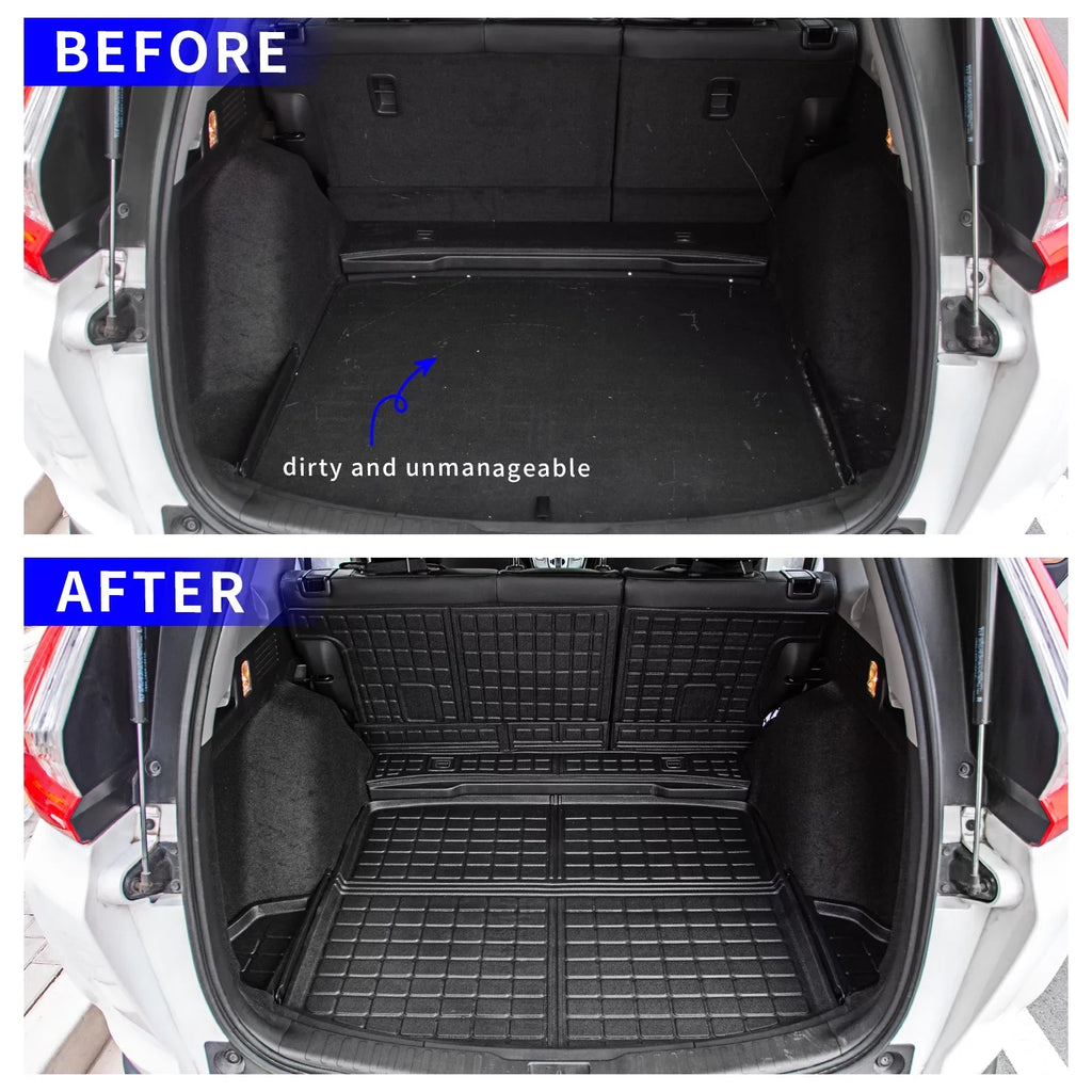 TPE Fit Backrest Protector Rear + Mats All (Trunk 2017-2022 Back CR-V Honda Fuel Mat Trunk climate Mats) Liner Seat Cargo Accessories Cover Liner Trunk CRV 2021