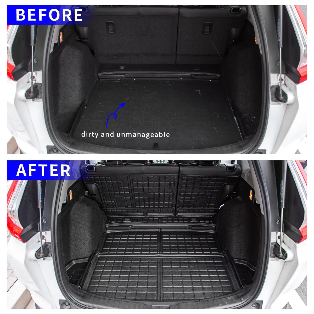 TPE Fit Backrest Protector Rear + Mats All (Trunk 2017-2022 Back CR-V Honda Fuel Mat Trunk climate Mats) Liner Seat Cargo Accessories Cover Liner Trunk CRV 2021