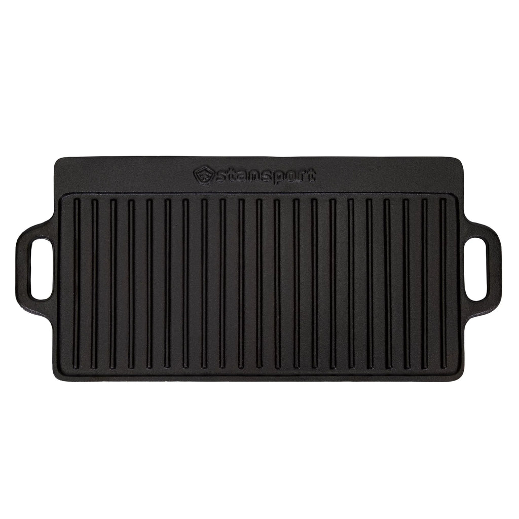 Cast Surface Reversible Iron Stansport Pre-Seasoned Cooking Griddle with