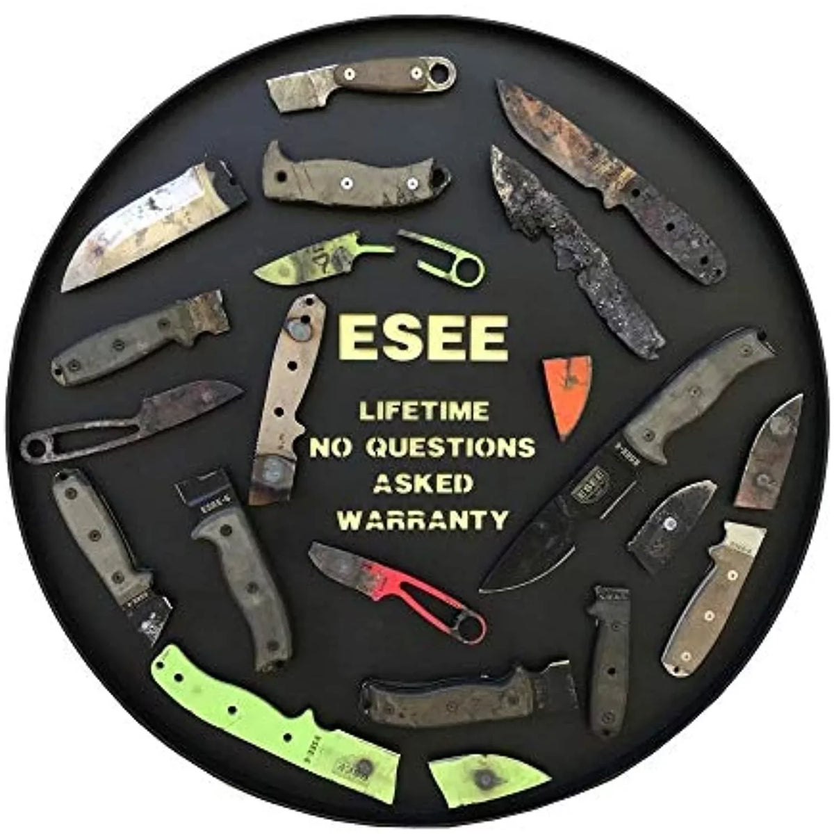 ESEE Knives 5S-E Fixed Black Natural Steel Knife Blade Micarta Serrated Carbon & 1095