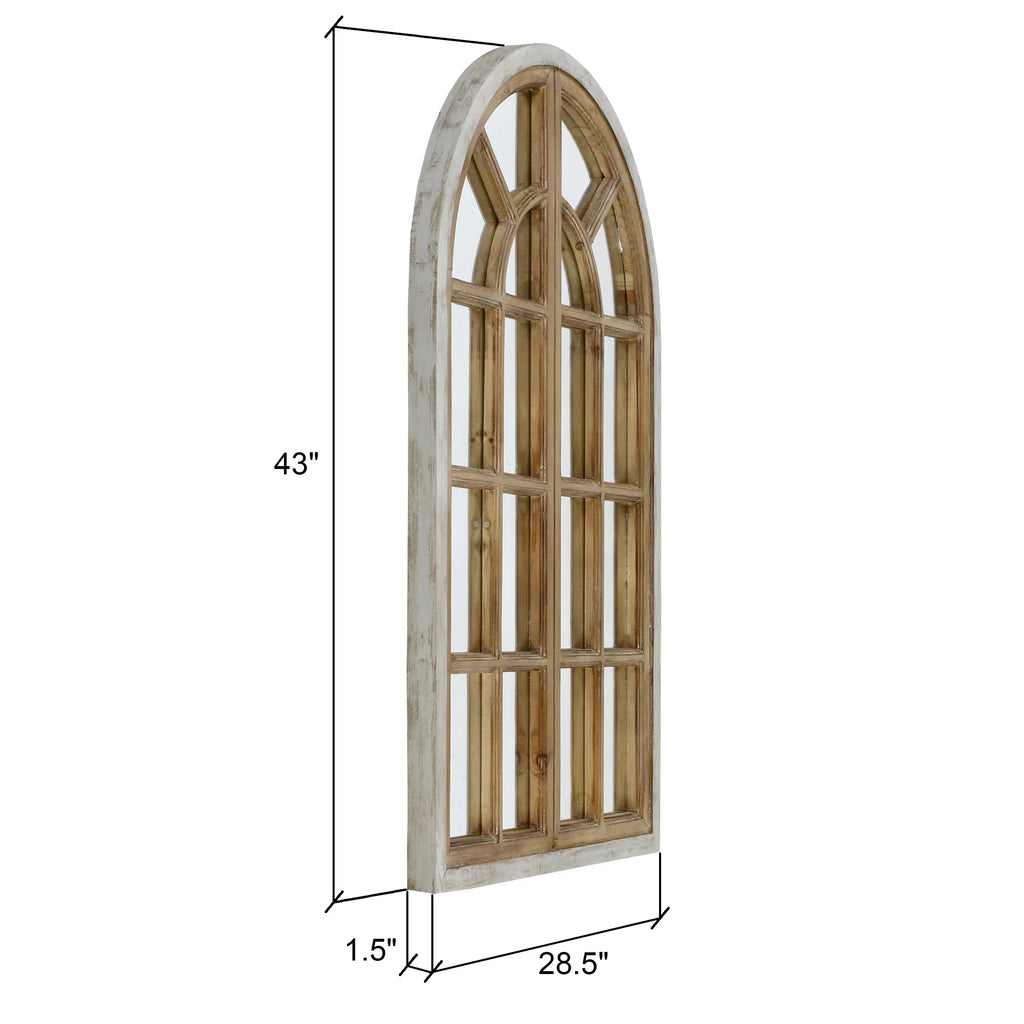 Brown Aspire Farmhouse Arch Wall Mirror, Athena