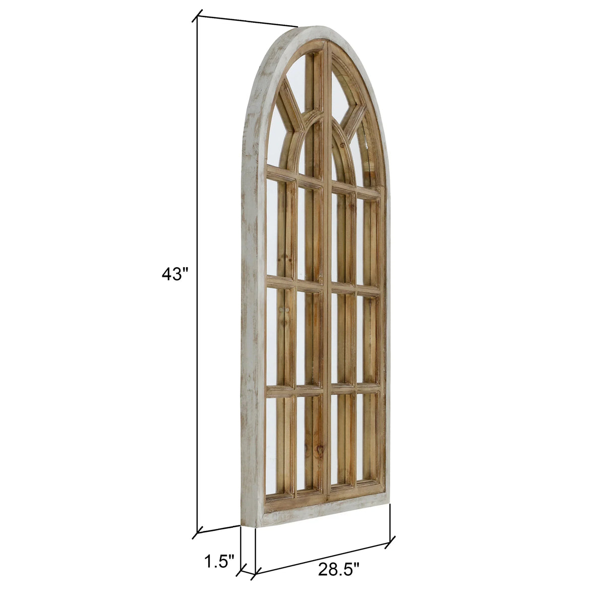 Brown Aspire Farmhouse Arch Wall Mirror, Athena