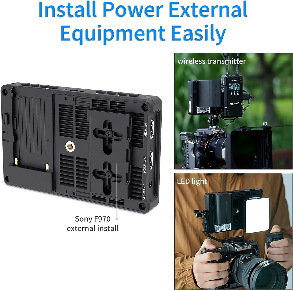 Monitor LUT Install DSLR Inch Kit 1920x1080 +Battery Wireless Transmission Case Pro F970 3D External 4K 5.5 Field Touchscreen +Carry F6 1600nits with for HDMI Power FEELWORLD FHD Camera