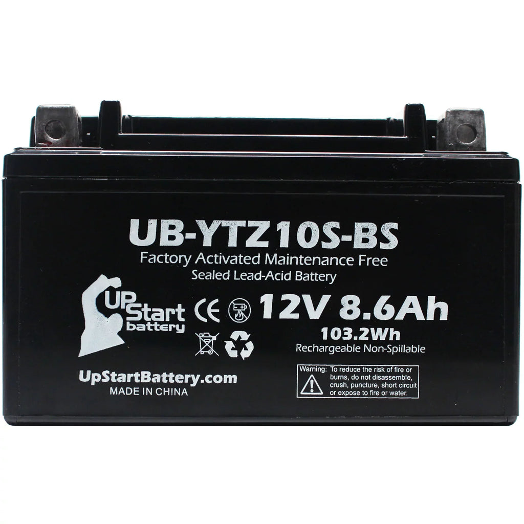 Maintenance UpStart Battery 12V, Battery 2011 Yamaha Activated, for 5-Pack 800CC Motorcycle 8.6Ah, Free, FZ8 - Factory Replacement UB-YTZ10S-BS