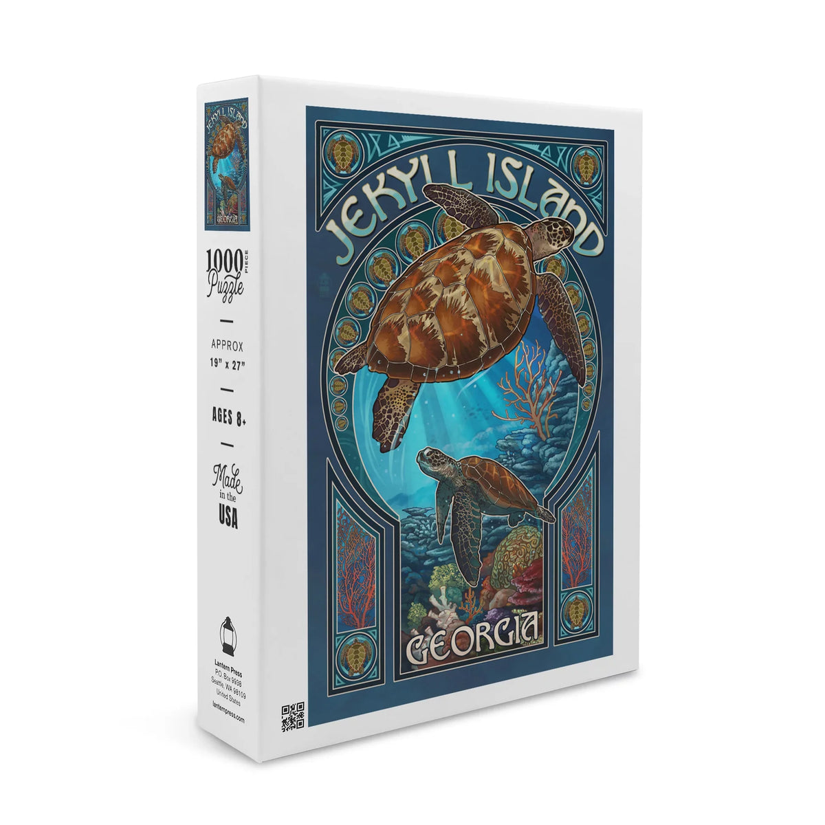 Sea (1000 Piece Jigsaw Turtle and Georgia, Family, Art Jekyll for Nouveau Puzzle, USA) in 19x27, Island, dimension Challenging Adults Puzzle Made