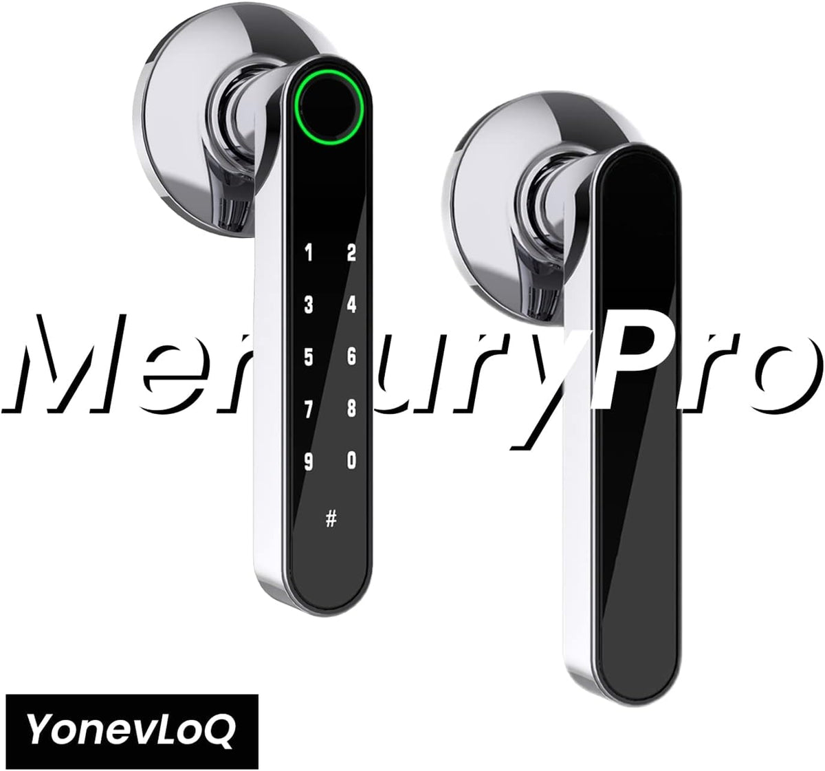 GOURE, with Easy Lock Backup Ideally Handle Smart for to Password, Office, Keys, Airbnb, Install Home and New Tuya App Suited [2024 by Door Keypads Upgrade] Door Fingerprint