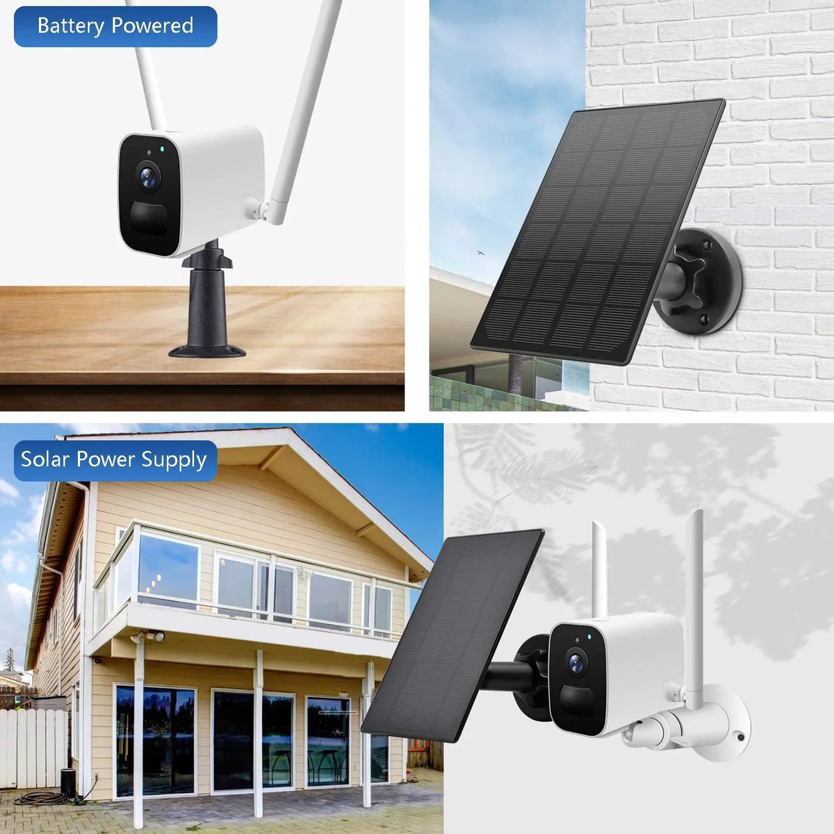 with exterior Solar Rechargeable for y 9.8ft Panel USB Solar Camera,Waterproof Panel Cable,