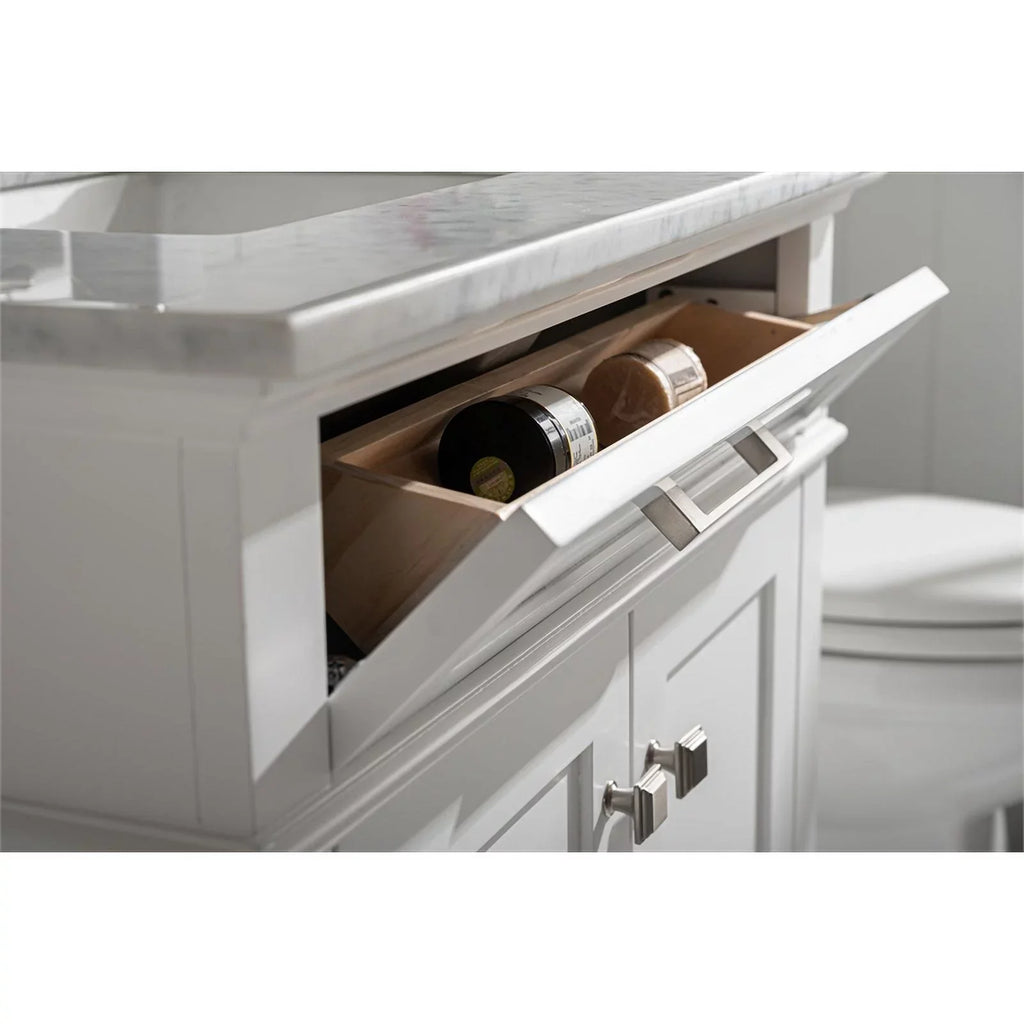 Vanity Wood in Sink Furniture Contemporary Legion White MDF/Veneer 30" Cabinet
