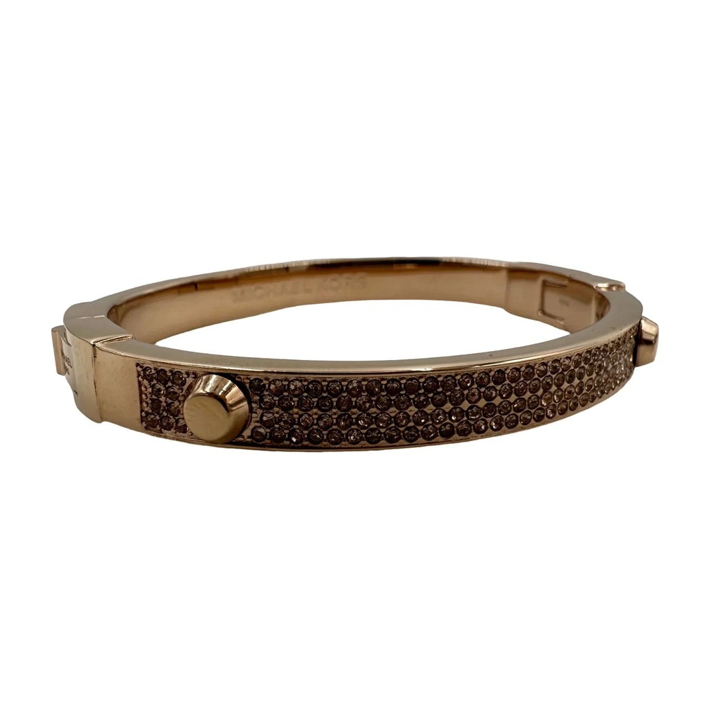 Michael Pave Stud Crystal Astor Bangle Kors Bracelet -MKJX2747791 Gold-Tone