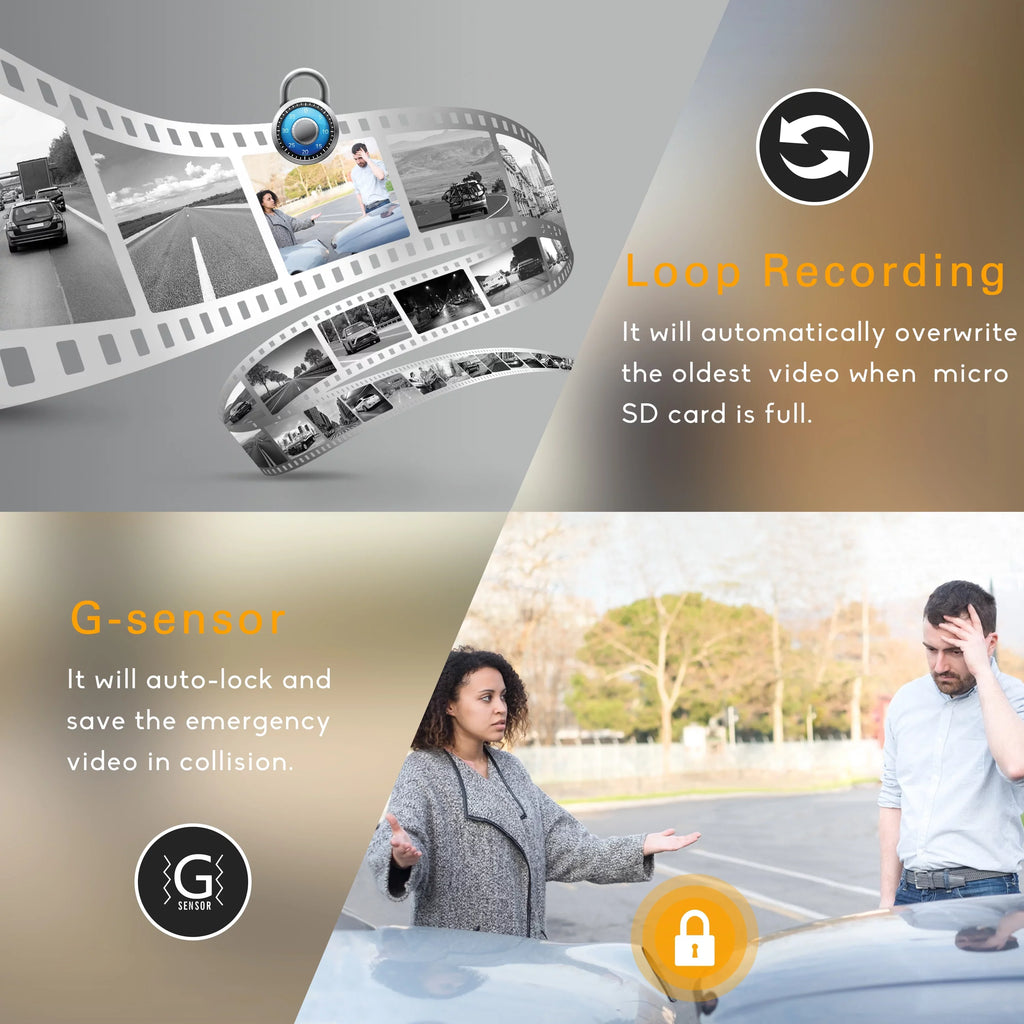 TOGUARD Cars Mirror Camera Dash 10-inch Touch for Rear with Camera IPS Full Waterproof Cam Mirror Backup View 1080P Screen
