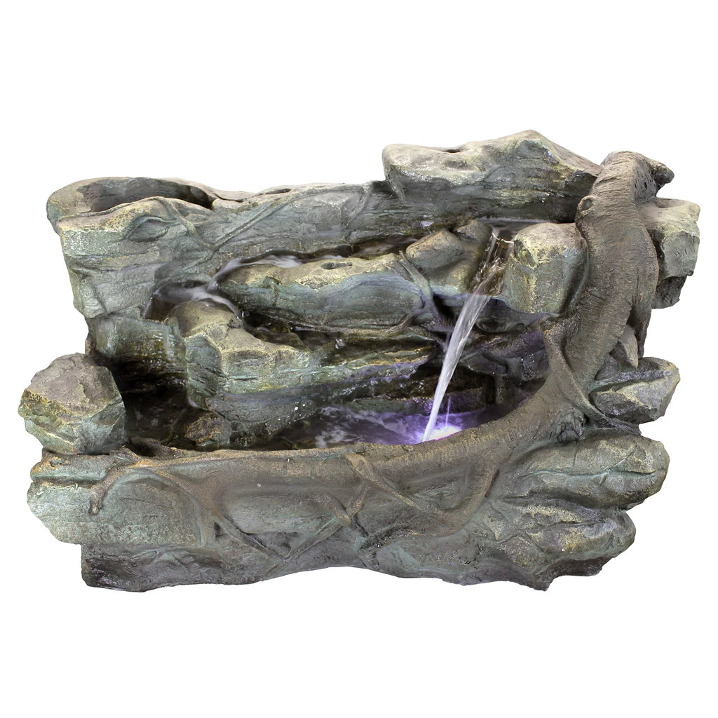 Garden Fountain Staggered Rock Design Cascading Toscano Canyon