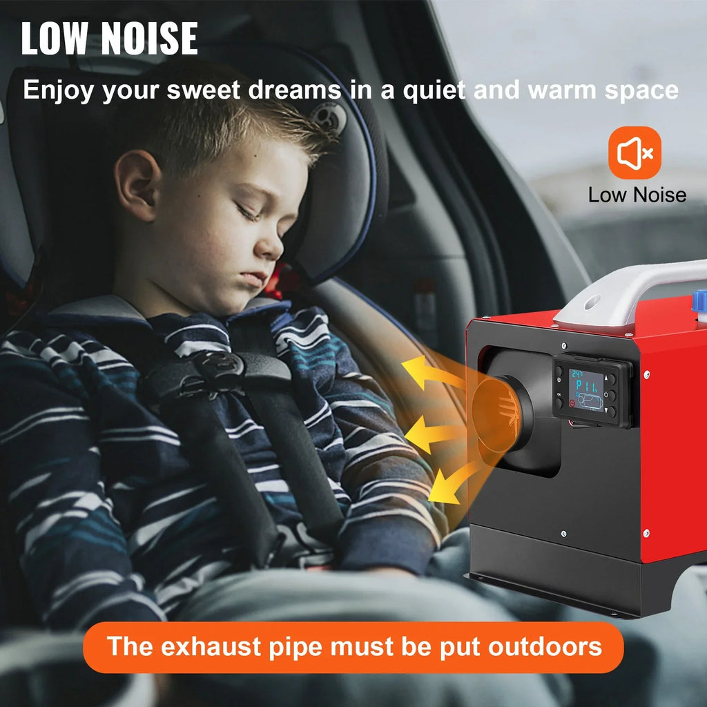 Diesel with Truck Bus, for Heater Mini VEVOR 5KW Boat, and Car Air Heating LCD, Motorhomes Heater Trailer, 12V Remote Control RV, Fast