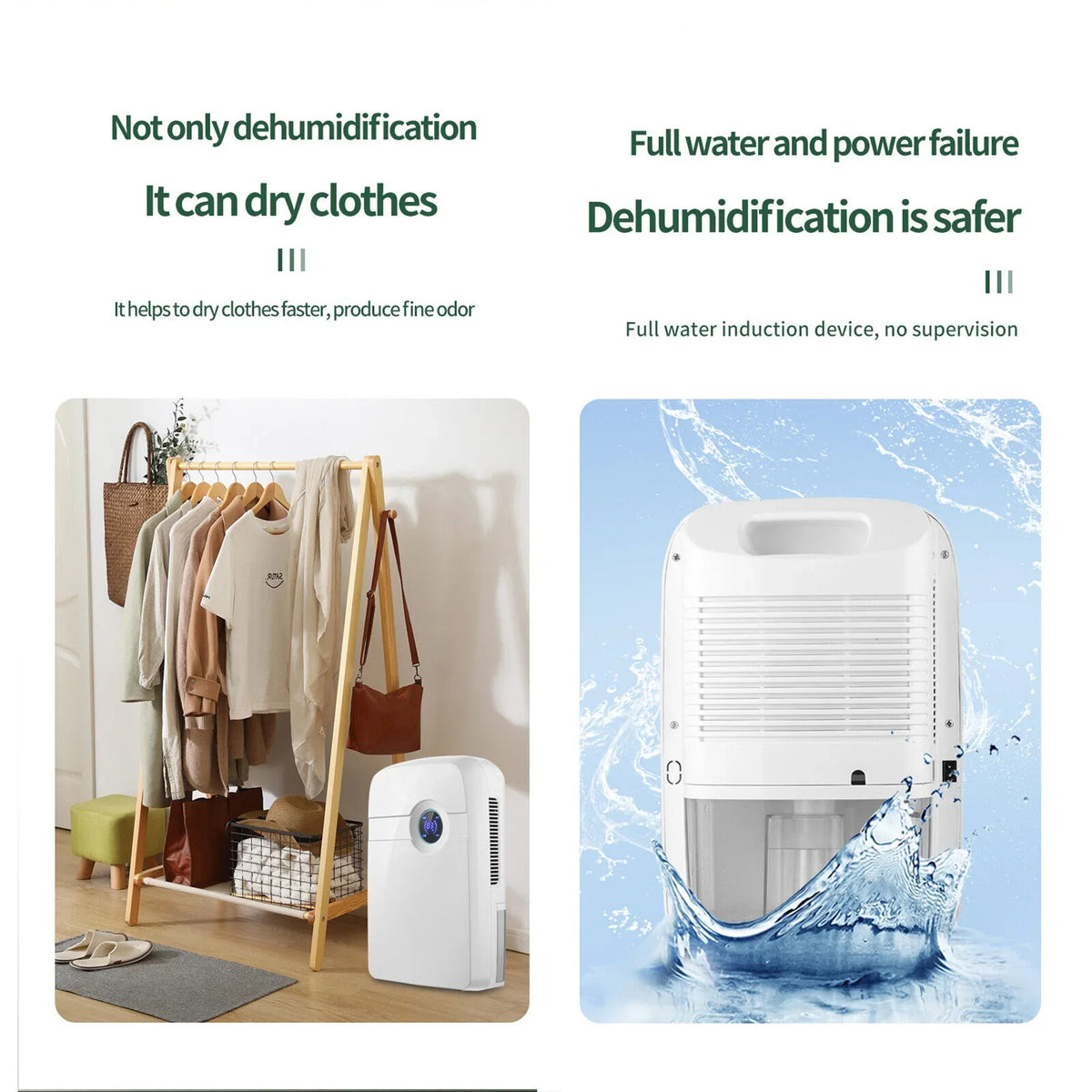 Hose Bedroom Dryer Caravan Moisture for Compact w/ Drain MIni Portable 2.5L ZhdnBhnos Dehumidifier Tank liquid Garage RV