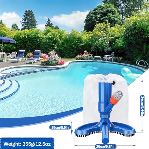with of Pool Pond Above Cleaner Portable Spa Fountains Upgraded to Garden Pool 60", Section Cleaner Pool Handheld 4 Skimmer Hose Poles Net, Attaches Vacuum Handheld for Ground Pool Jet Vacuum