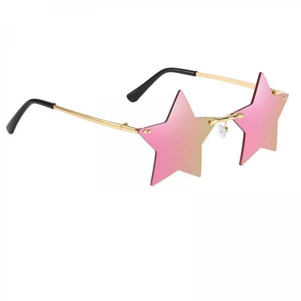 Dance Women Glasses Stars for Glasses Trendy Rimless Sharplace Costume 6X Sun Grey