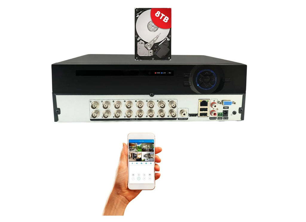 Digital Camera H.265 Hybrid CCTV HDD Recorder Evertech 4in1 CVI DVR AHD Video 16 8TB Channel Analog Security TVI