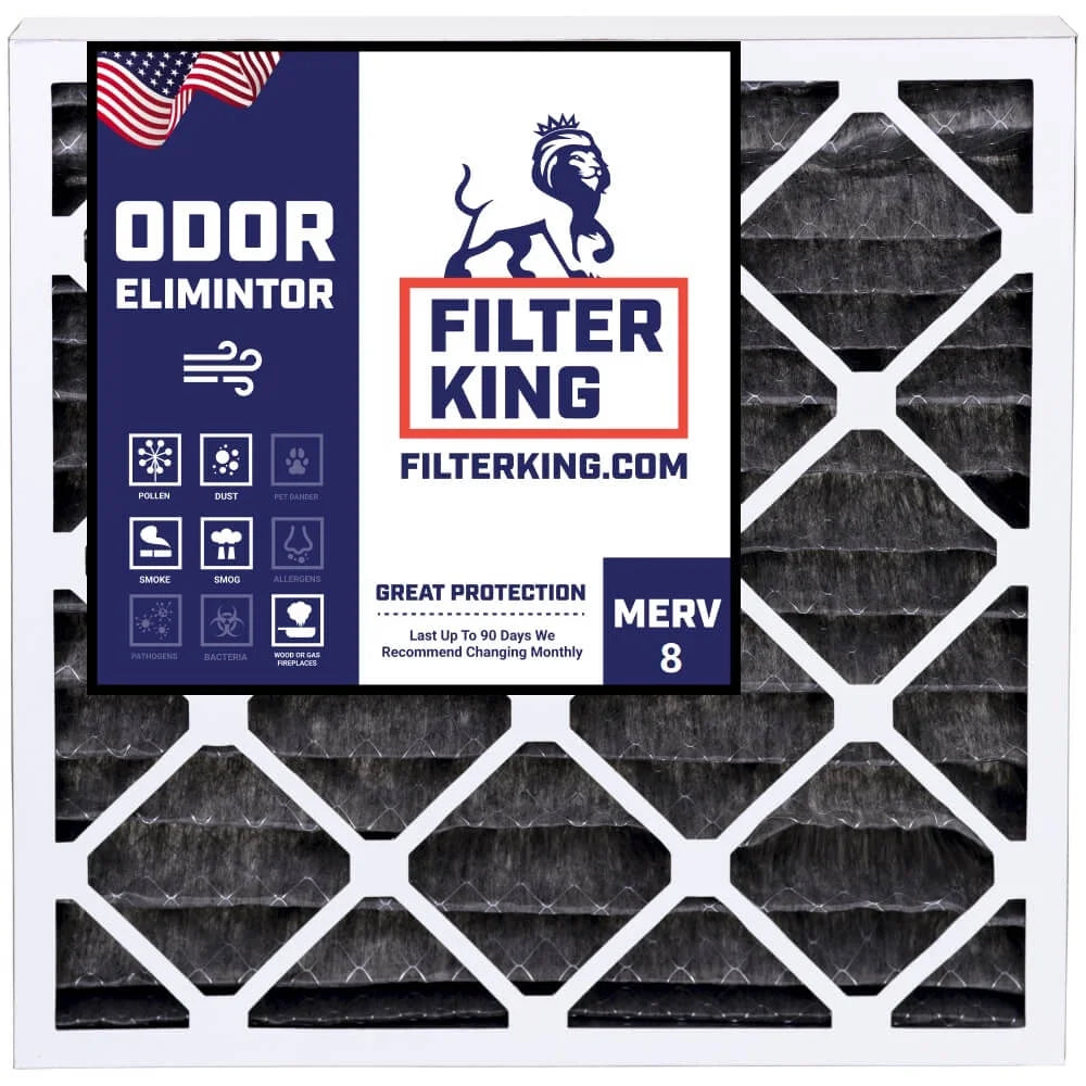 Actual | x | x Pleated 8 A/C | Filter Furnace Filter USA 4-PACK .75" 13.5 Filters MERV Air dimension: MADE Carbon IN 24.5 King HVAC 14x25x1 |
