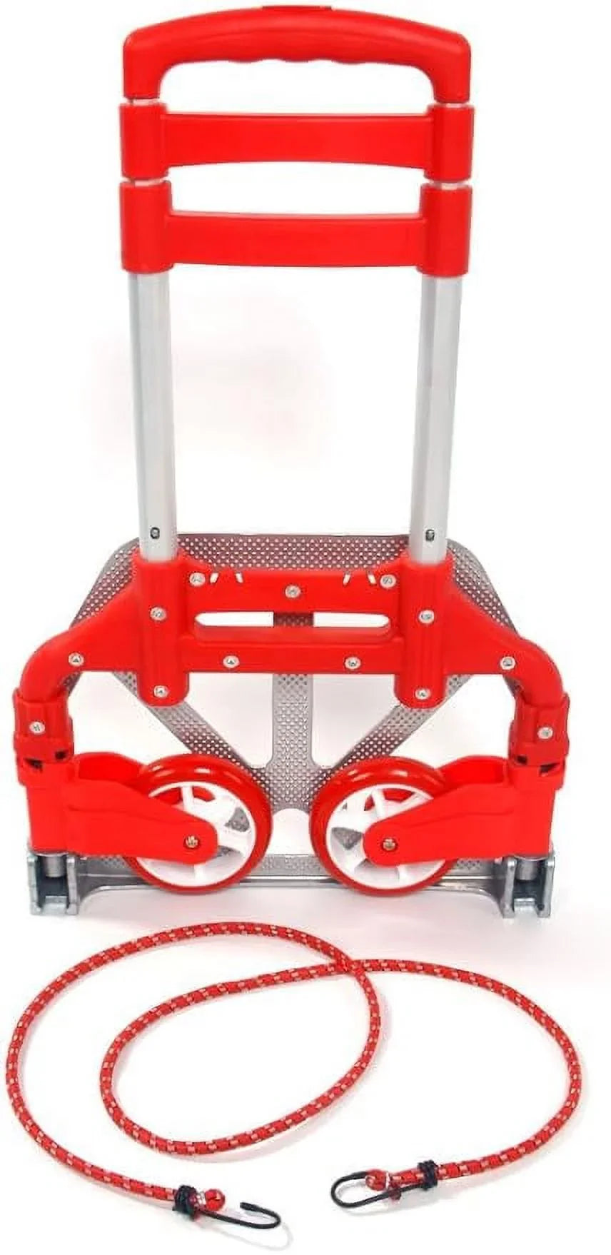 Trolley lbs Portable for (Red) Cart Dolly Truck,Hand Collapsible Hand (75kg) Auto, Home, 165.35 Luggage and Folding Use Aluminium Push Office,Travel