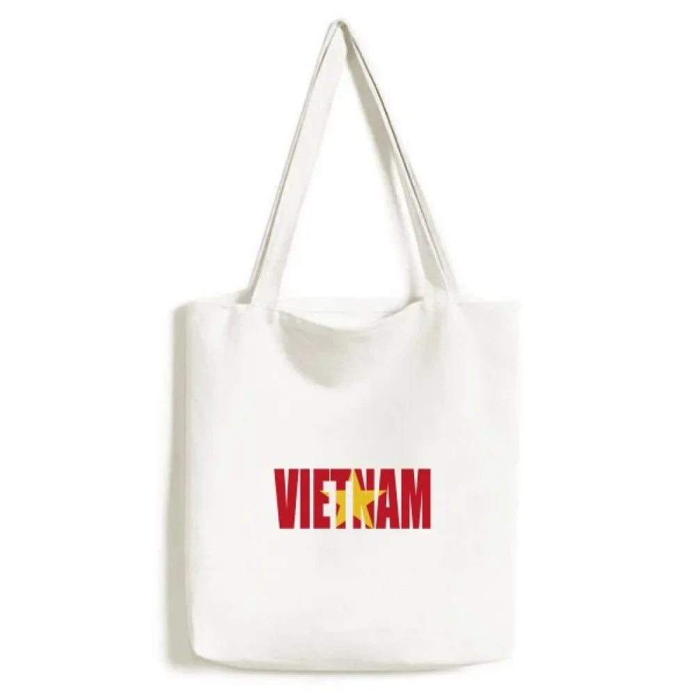 Name Casual Satchel Flag Bag Shopping Canvas Handbag Vietnam Tote Country