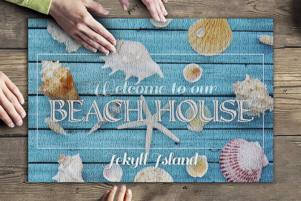 Family, 500 to Island, and House Jigsaw Piece Georgia, Premium Our USA) in for Adults inches, Welcome Beach Jekyll Puzzle Made (19x27