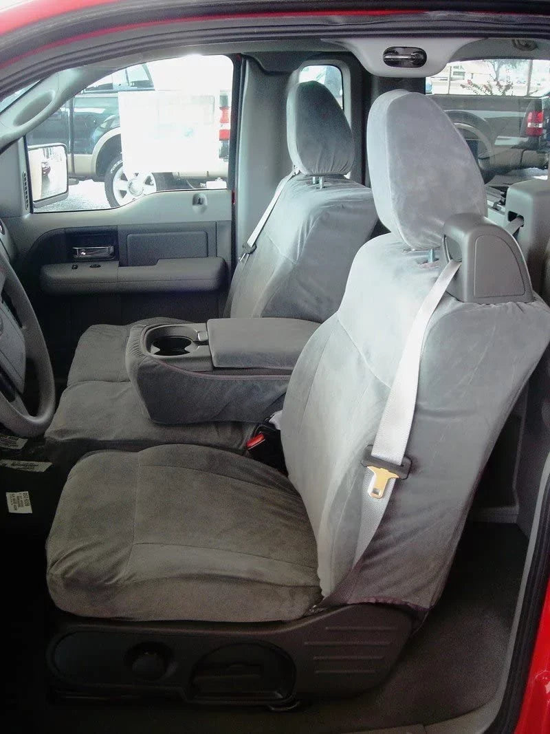 Headrests Seat XLT With Super in Center F150 Opening Console and Split 2004-2008 Adjustable 40/20/40 Cab F369 Gray Front Velour