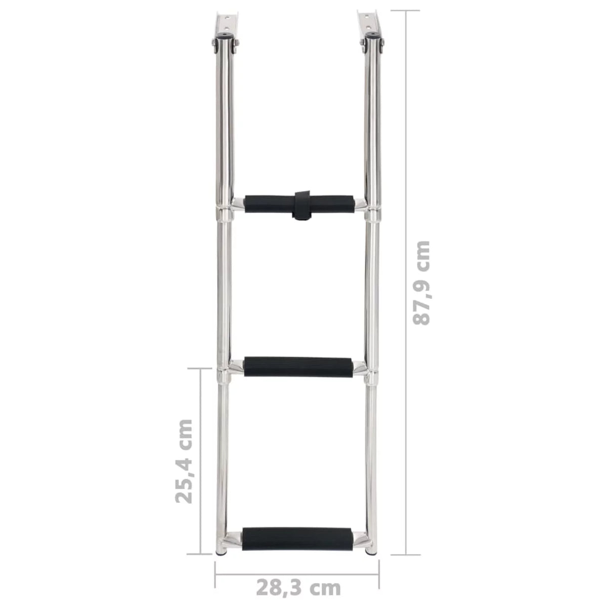 Non-Slip Folding Mounting Telescopic Boat Ladder Swimming Stainless Platform Ladder 3 Dcenta Pool, for and Steel Boarding