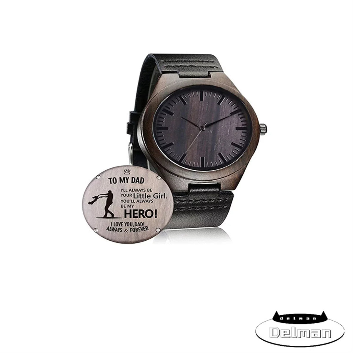 Wood Customized Watch, Family for Mom Husband Women Handmade Wife Casual Men Wooden Dad Watch Engraved Son