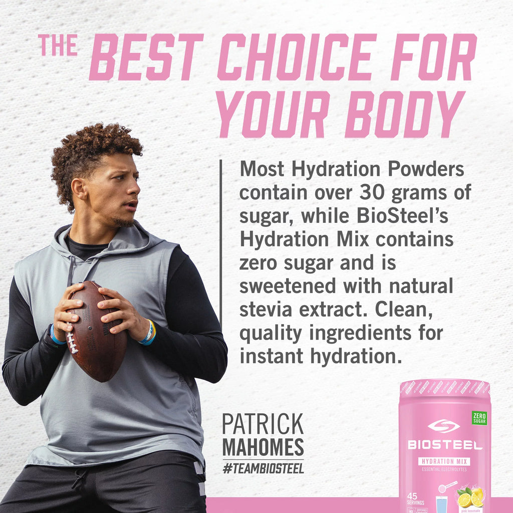 Hydration Tasting Flavor, Tub 45 Sugar Zero Great Servings with Essential per Mix, Lemonade Hydration BioSteel Pink Electrolytes, 5
